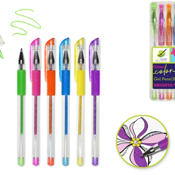 6 pieces Bright Gel Pens Multi Colors Stylos gel colorés - Picture 1 of 2